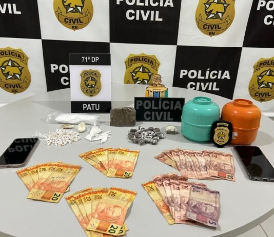 Polícia Civil prende casal suspeito de tráfico de drogas em Patu